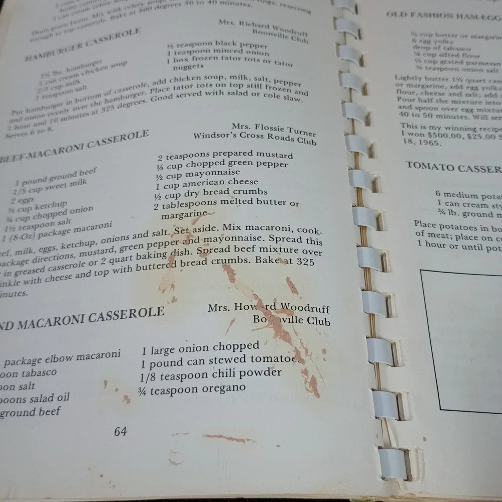 Yadkin County North Carolina‎ Vintage Cookbook Extension Homemakers Club
